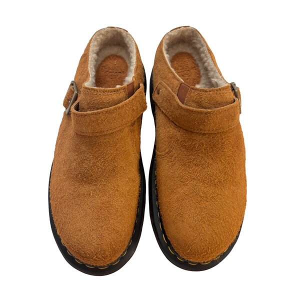 Dr. Martens Isham Tan Suede Fur-Lined Slip-On Shoes US 10 Men 11 Women New NWOT - Picture 4 of 8